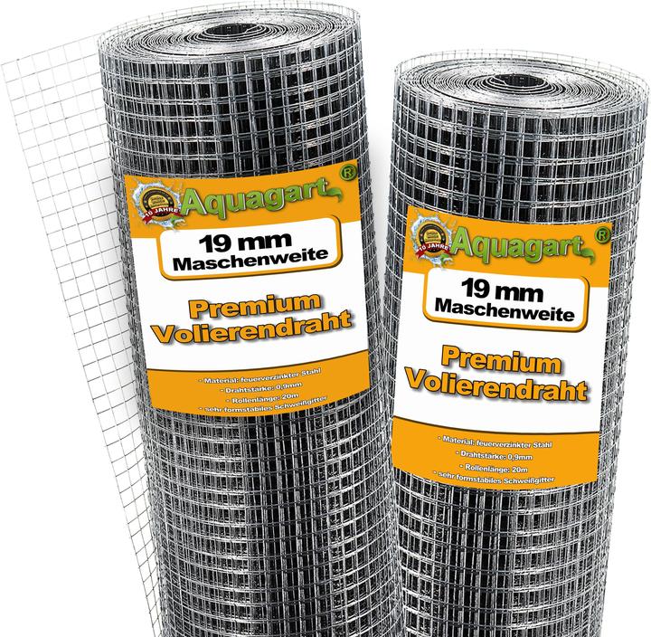 Produktbild Aquagart 100m x 1m Volierendraht Drahtgitter Schweissgitter Drahtgeflecht Drahtzaun