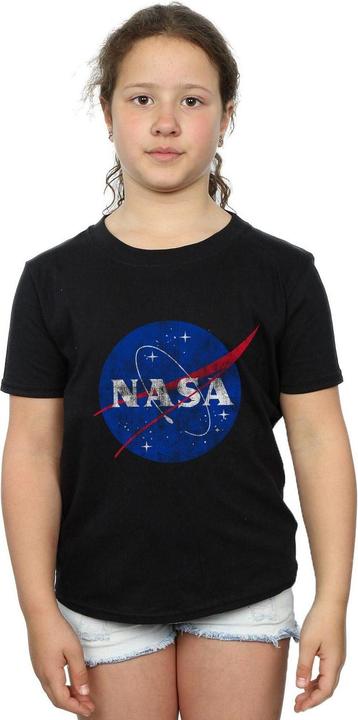 Actual product image Nasa Girls Classic Insignia Logo Distressed Cotton T-Shirt (116)