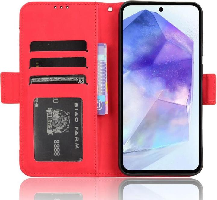 Produktbild Cover-Discount Galaxy A55 - Etui mit vielen Kartenfächer rot (Samsung Galaxy A55)