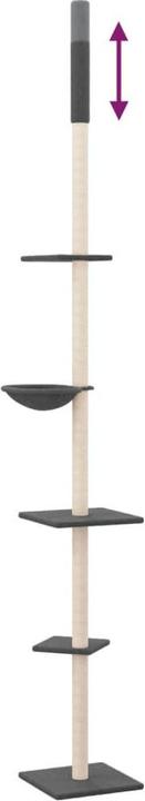 Actual product image VidaXL Kratzbaum Deckenhoch Dunkelgrau 263,5-289,5cm Katzenbaum Kletterbaum (289.50 cm, Dark grey)