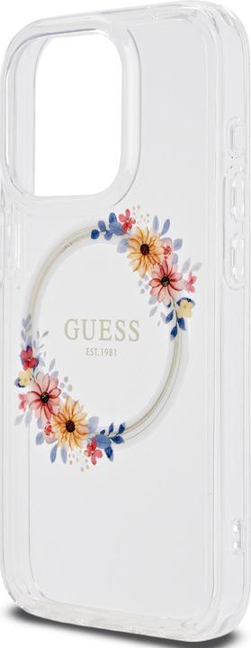 Immagine prodotto Guess GUHMP15XHFWFCT Custodia rigida trasparente per iPhone 15 Pro Max 6,7" IML Flowers Wreatch MagSafe (Apple iPhone 15 Pro Max)