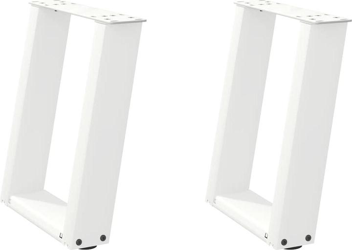 Produktbild VidaXL Couchtischbeine U-Form 2 Stk. Weiss 28x(42-43) cm Stahl Tischbein