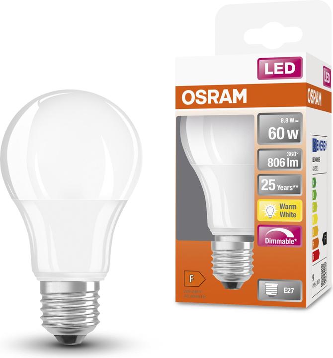 Actual product image Osram Superstar Classic A (E27, 9 W, 806 lm, 1 x, F)