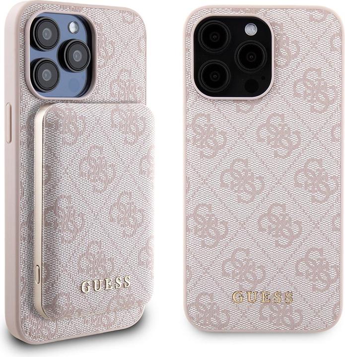 Image du produit Guess Zestaw GUBPM5P15X4GEMGP iPhone 15 Pro Max 6.7" hardcase + Powerbank 5000mAh MagSafe różowy/pin (Apple iPhone 15 Pro Max)