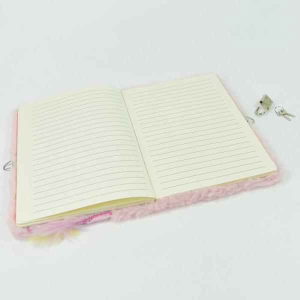 Produktbild Kögler Plüsch Tagebuch, Einhorn mit rosa Plüsch, zum abschliessen, 14,8x21,5x3 cm