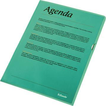 Produktbild Leitz Esselte Sichthüllen Standard, DIN A4, PP, grün, 0,12 mm oben und seitlich offen, dokumentenecht (A4, 100 x)