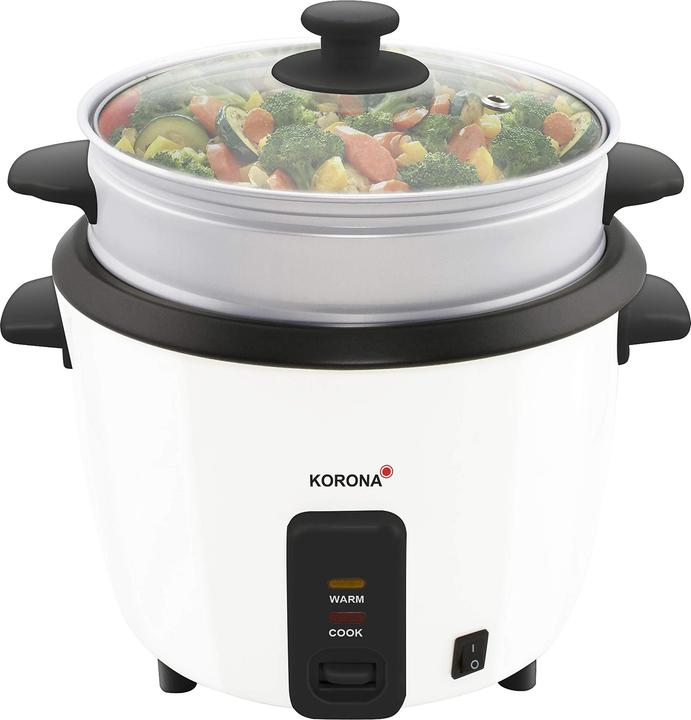 Actual product image Korona 58010 Rice cooker White, Black Non-stick coating, with steam function, with measuring cup