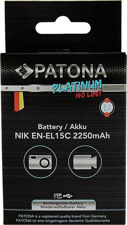 Produktbild Patona Platinum Akku Nikon ENEL15C USB-C (Kamera Akku)
