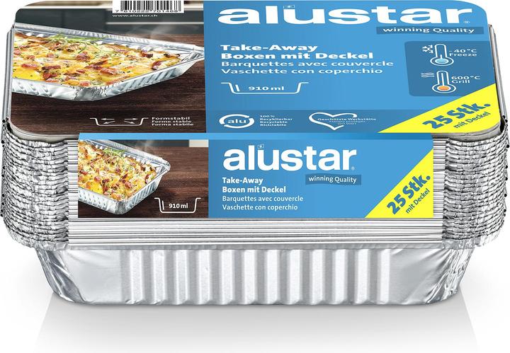 Image du produit Alustar Moule en aluminium avec couvercle en carton 910 ml (25 x)