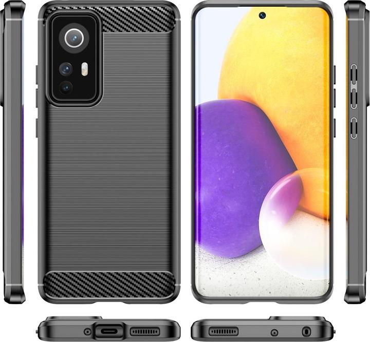 Produktbild Cover-Discount Xiaomi 12 - Metall Carbon Look Hülle schwarz (Xiaomi 12, Xiaomi 12X)