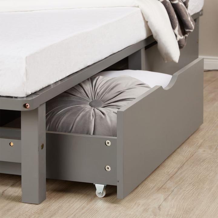 Produktbild Homestyle4u Palettenbett mit Bettkästen & Matratze (90 x 200 cm)