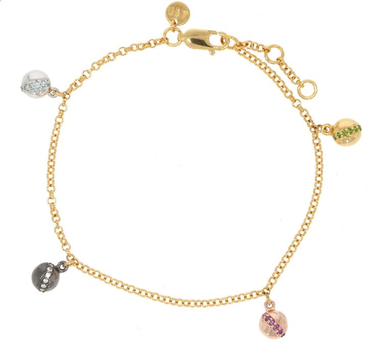 Image du produit Xen Bracelet multicolore env. 0,16 ct. doré à l'or jaune 17-19 cm (19 cm, Argent sterling 925)