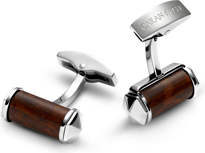 Caran d'Ache Manschettenknöpfe Snakewood Edelstahl (Edelstahl und Schlangenholz)