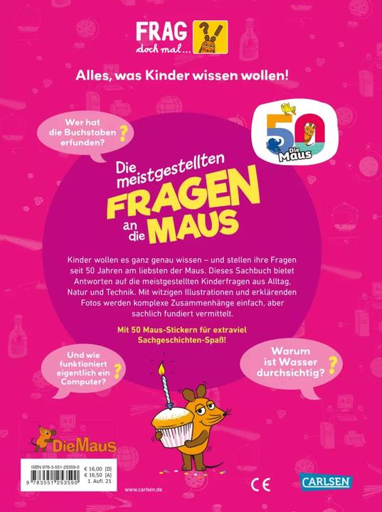 Actual product image Frag doch mal... die Maus!: Die meistgestellten Fragen an die Maus (German, Daniela nose, Antje von Stemm, 2021)