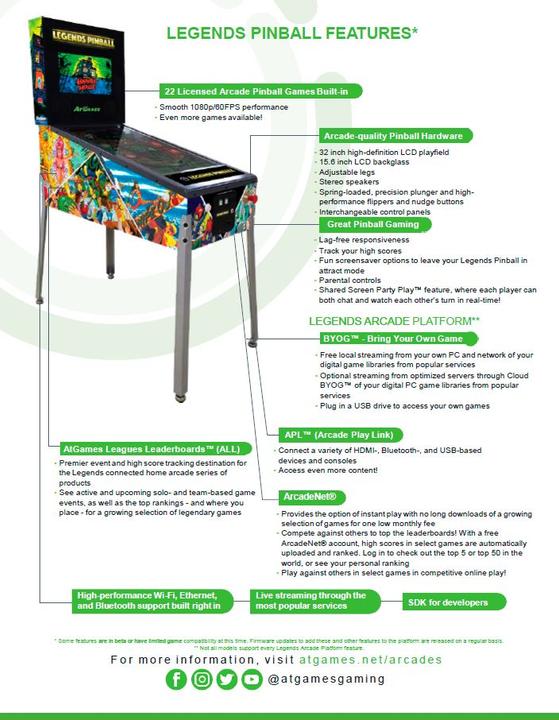 Produktbild AtGames Legends Pinball Machine