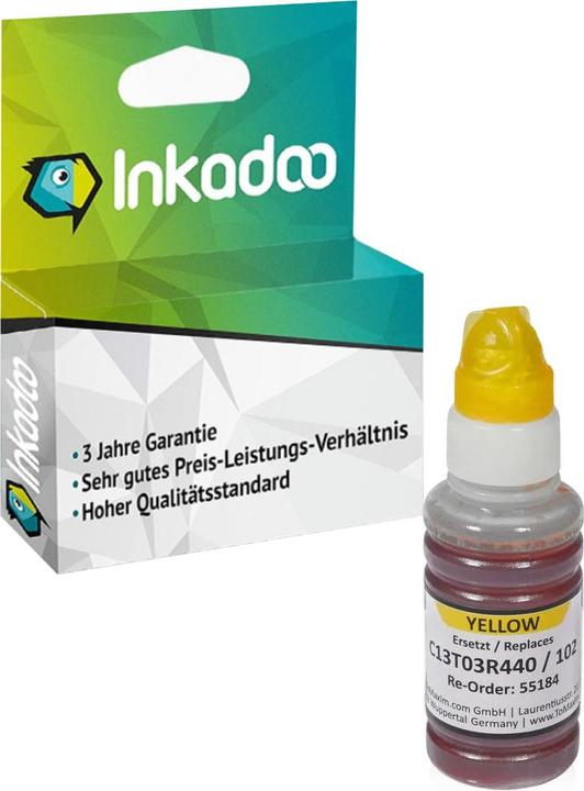 Actual product image Inkadoo Printer cartridges compatible with Epson C13T03R440 / 102 Ink cartridge, yellow Yellow (Y)