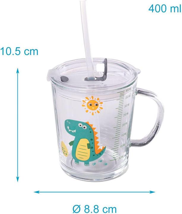 Produktbild Intirilife Kinder Trinkbecher mit Deckel, Skala und Strohhalm