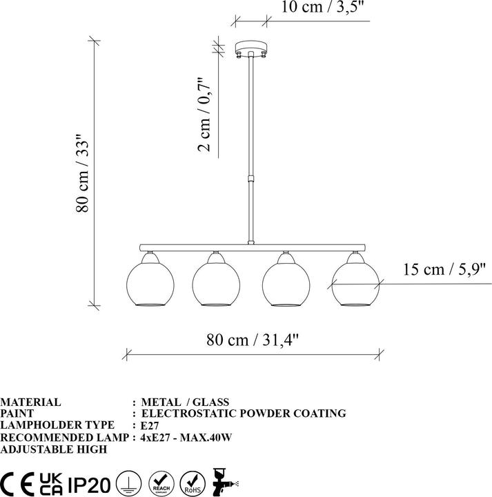 Immagine prodotto Opviq Benek Horizontal Chandelier