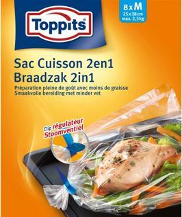 Toppits Roasting and steaming bag 2-in-1 8 pieces (8 x)