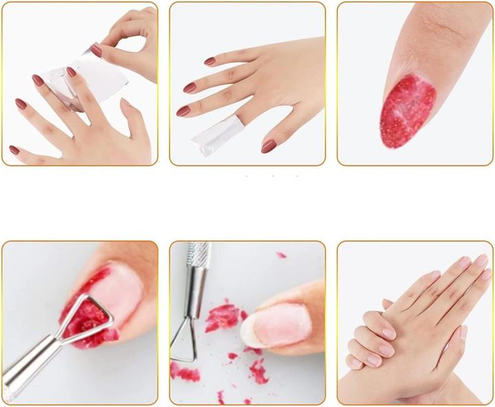 Actual product image Noya Nagel Lack Entferner Soak Off Aluminiumfolie Remover Wraps - Silber (100er Set)