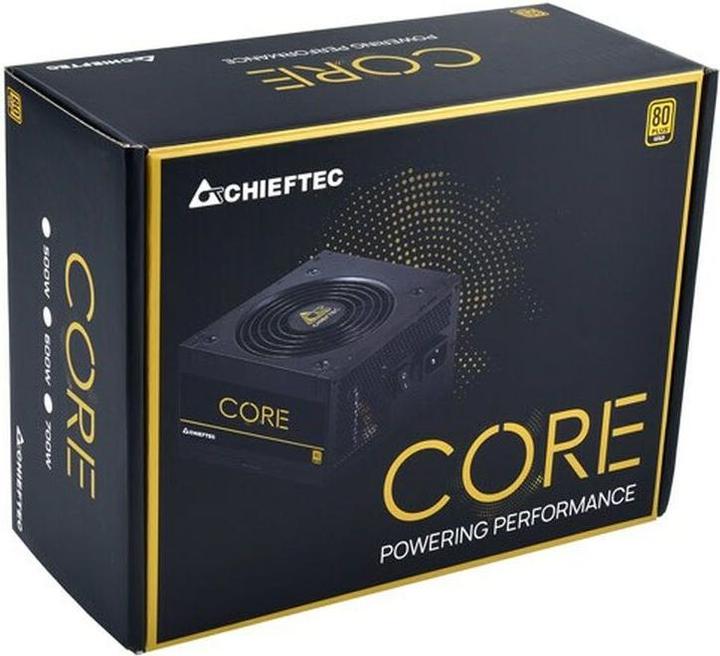 Immagine prodotto Chieftec Alimentatore ATX serie Core BBS-700S, ventola da 12 cm, 700 W, 80 PLUS® Gold, PFC attivo (700 W)