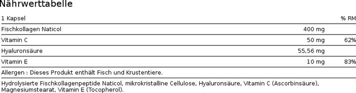 Valori nutrizionali e ingredienti Alpine Labs Collagene (60 Pezzo/i, Pillole)
