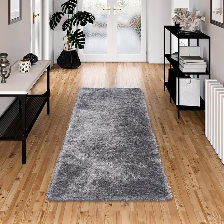 Produktbild Snapstyle Hochflor Shaggy Teppich Feeling Mix Läufer (80 x 400 cm)