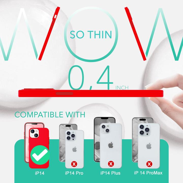 Actual product image Nalia Liquid silicone case with MagSafe function & 2x display protection glass (Apple iPhone 14)