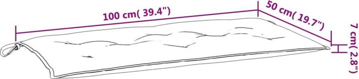 Actual product image VidaXL Garden bench cushion fabric (100 x 50 x 7 cm)