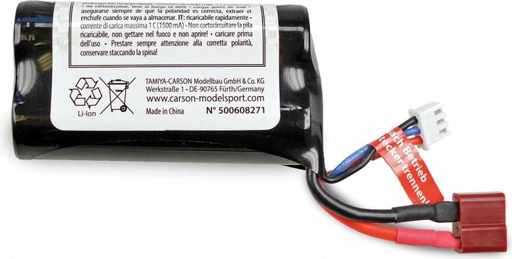 Produktbild Carson 7,4V/1500mAh Akku Li-Ion T-Plug XS-Line (7.40 V, 1500 mAh)