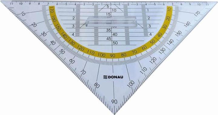 Donau Geometrie-Dreieck mit Griff 25 cm transparent (250 mm)