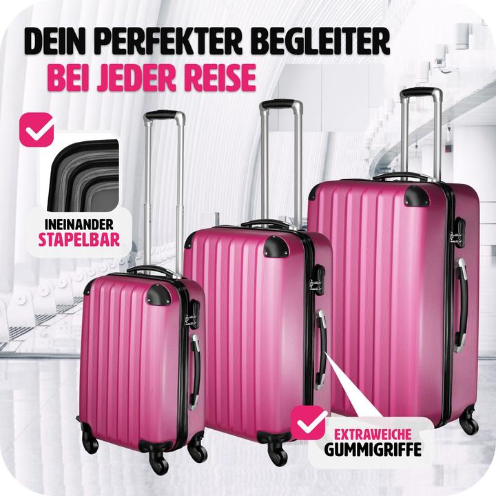 Produktbild tectake Hartschalenkofferset. (95 l, M (50 - 90l), L (90 - 115l))