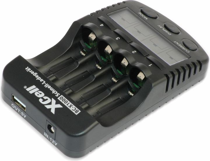 Immagine prodotto XCell Caricatore rapido BC-X1000 LCD digitale (2 pz., AA, AAA, Caricabatterie senza batteria)