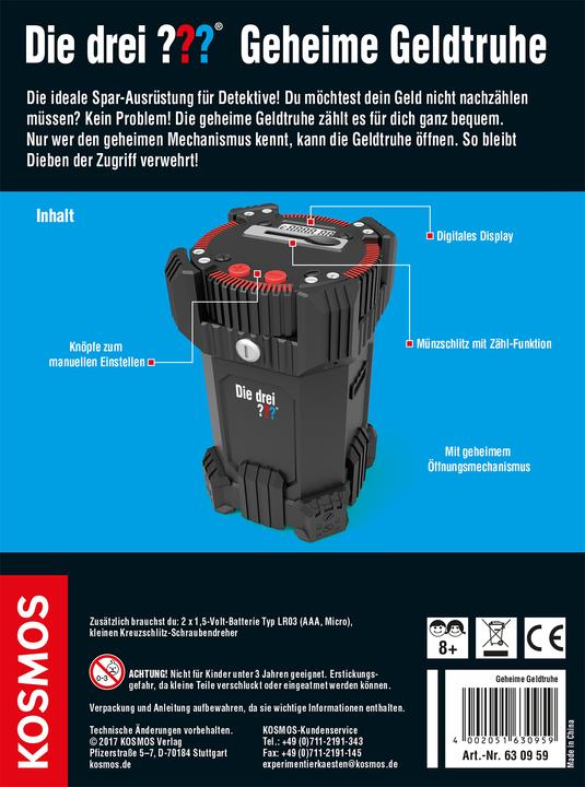 Actual product image Kosmos The Three Secret Money Box