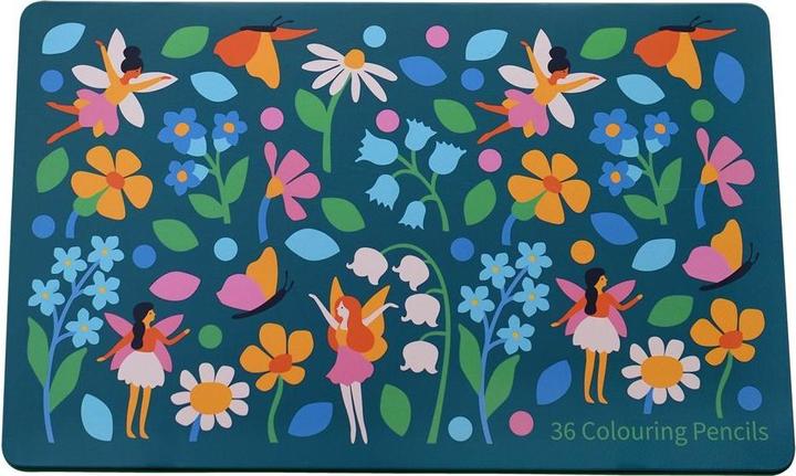 Produktbild Rex London schachtel mit 36 buntstiften fairies in the garden (Rot, Grün, Schwarz, Weiss, Gelb, Blau, 36 x)