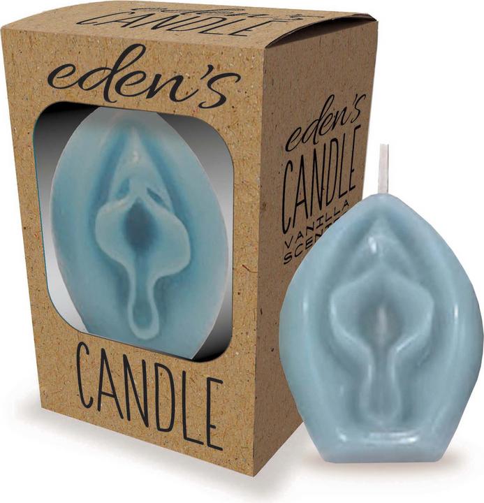 Little Genie Productions Eden’s Candle - Vanilla Scented Vagina - Blue