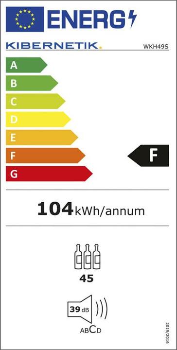 Etichetta energetica Kibernetik FSP Weinkühlschrank 45 Flaschen
