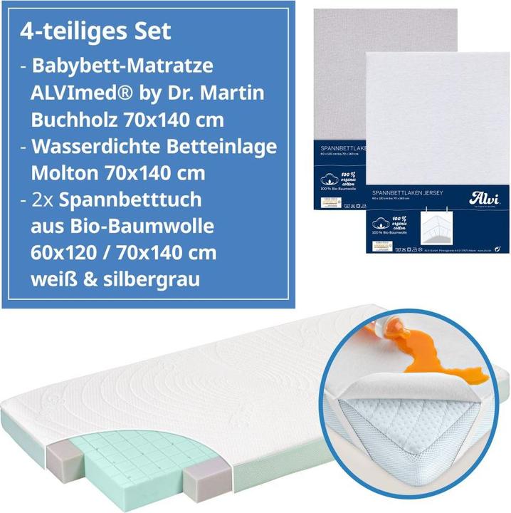 Immagine prodotto Alvi Babymatratzen & Kindermatratzen 4-tlg. Matratzen-Set für Kinderbett 70x140 (70 x 140 cm)
