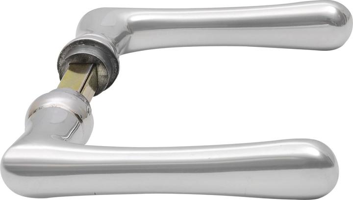 Grundmann Drückerpaar ELEGANT WG 500, Aluminium poliert, 1 Paar | Zubehör Beschläge Türen (Türgarnitur)