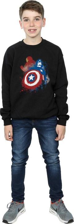 Actual product image Boys Captain America Civil War Painted Vs Iron Man Sweatshirt (140, 146)