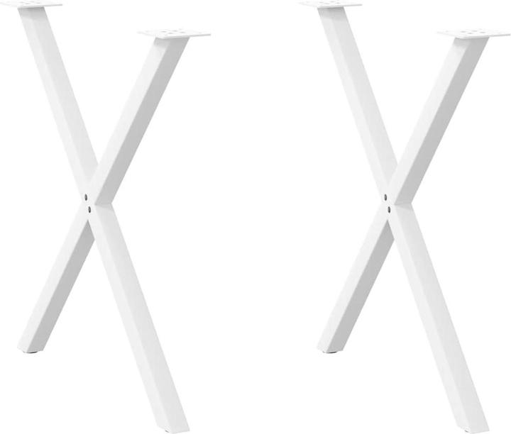 Produktbild VidaXL Esstischbeine X-Form 2 Stk. Weiss 70x(72-73) cm Stahl Tischbein