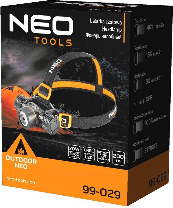 Image du produit Neo Tools Feu de tête Neo 99-029 (2000 lm)