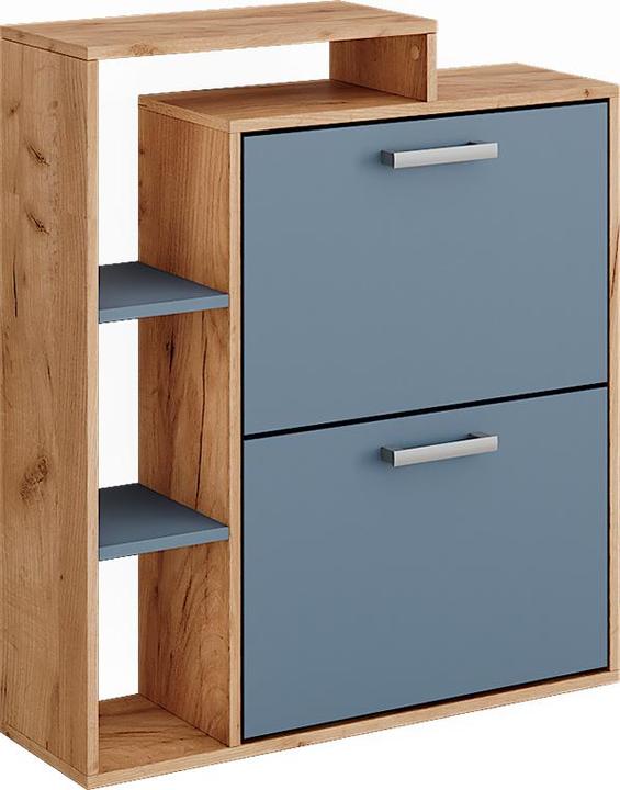 Actual product image Vichy Schuhkipper Orlando, Goldkraft Eiche/Blau, 80 x 90 cm