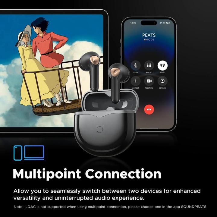 Immagine prodotto Soundpeats Air 4 Lite (Nessuna soppressione del rumore, 7 h, Senza fili)