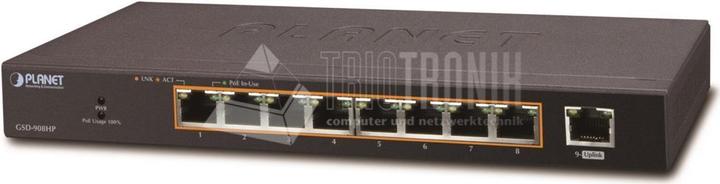 Actual product image Planet 8-port 10/100/1000Mbps 802.3at PoE + 1-port (9 Ports)