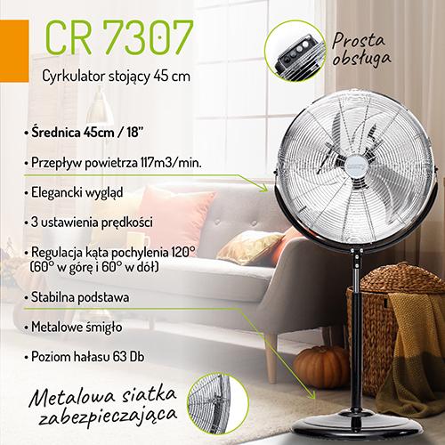 Produktbild Camry CR 7307 Ventilator, Edelstahl (64.10 dB)