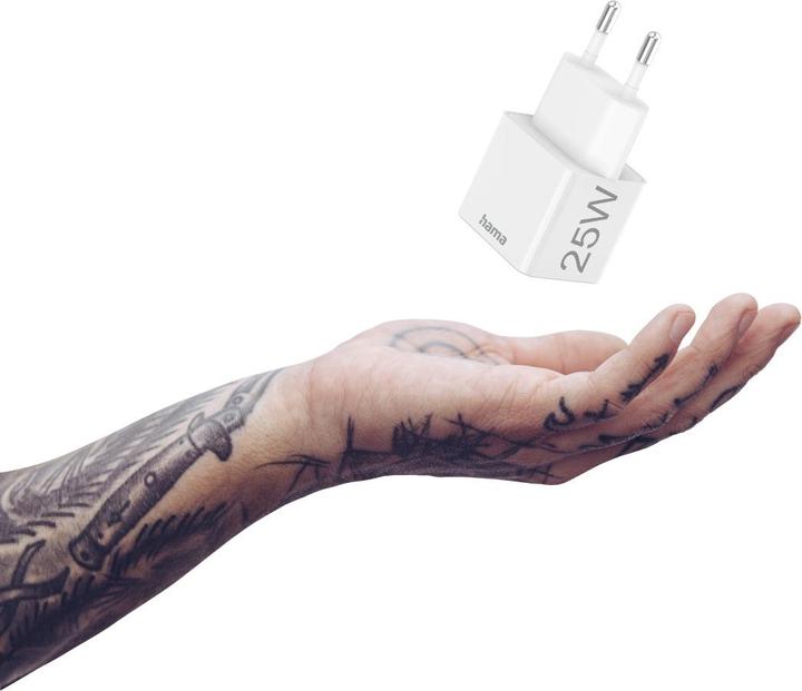 Immagine prodotto Hama Mini caricatore, Power Delivery (PD)/Qualcomm®, 25 Watt, bianco (25 W)
