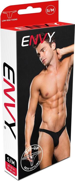 Envy Lowrise Zip Thong L/xl Black (L)