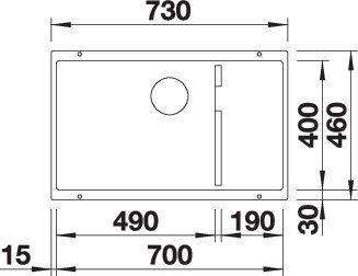 Produktbild Blanco SUBLINE 700-U Level (Unterbauspüle, 73 cm, 46 cm)