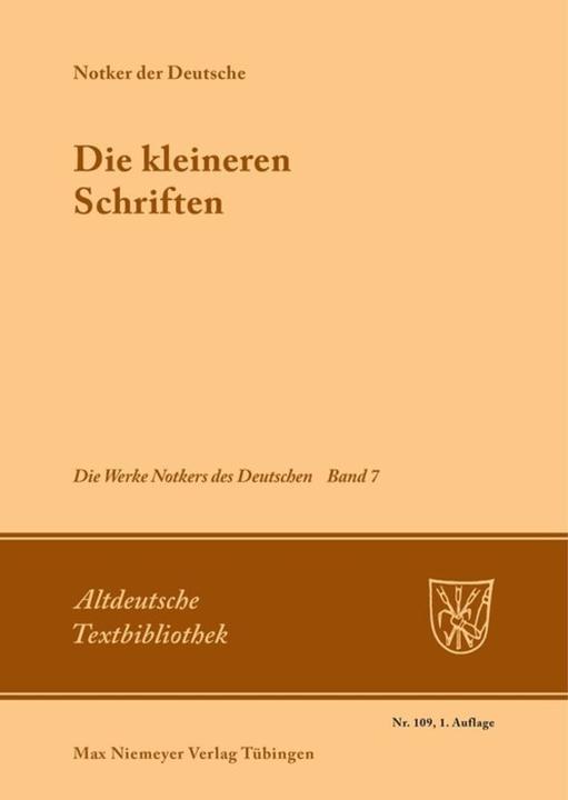 Produktbild Die kleineren Schriften (Deutsch, Petrus W. Tax, James C. King, 1996)